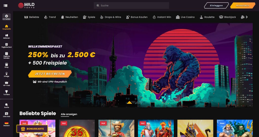 WildTokyo Casino Startseite