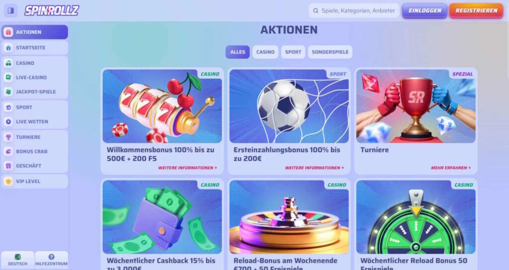 Bonusaktionen Spinrollz