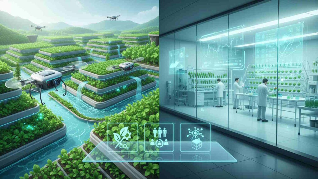 Futuristische Darstellung Food-Tech Sektor