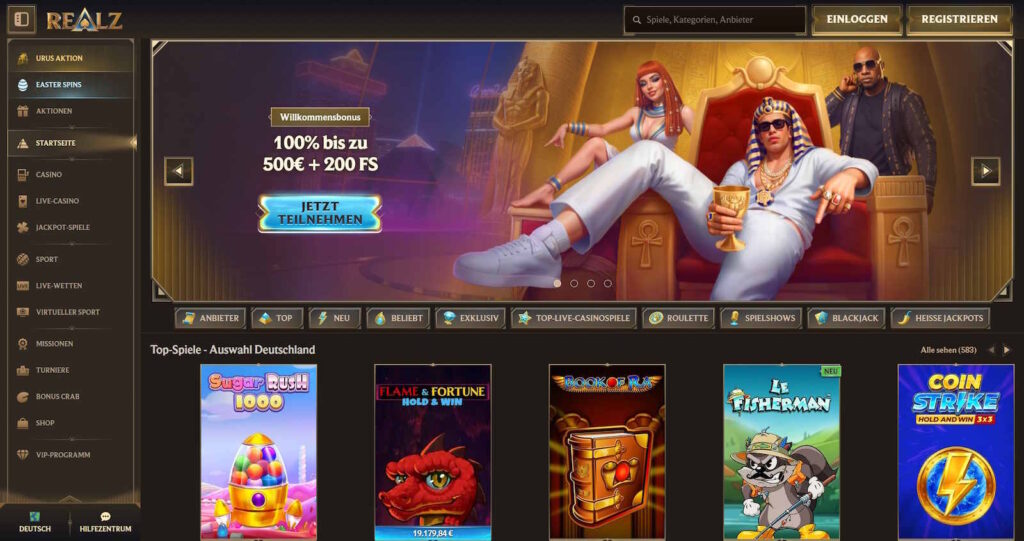 Realz Casino Startseite